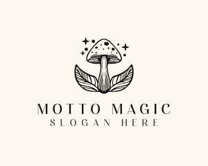 Magic Mushroom Leaf logo design