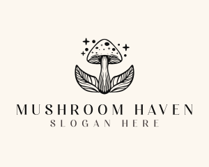 Magic Mushroom Leaf logo design