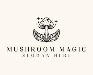 Magic Mushroom Leaf logo design