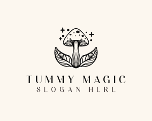 Magic Mushroom Leaf logo design