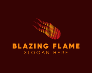 Fiery Space Comet logo design