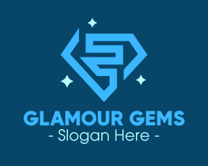 Blue Sparkling Diamond logo design