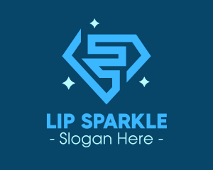 Blue Sparkling Diamond logo design