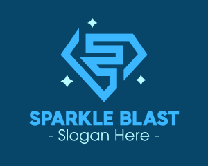 Blue Sparkling Diamond logo design