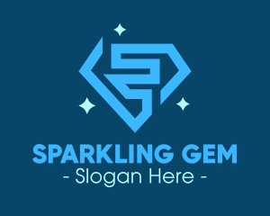 Blue Sparkling Diamond logo design