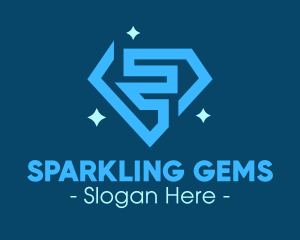 Blue Sparkling Diamond logo