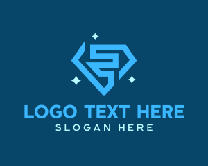 Blue Sparkling Diamond logo