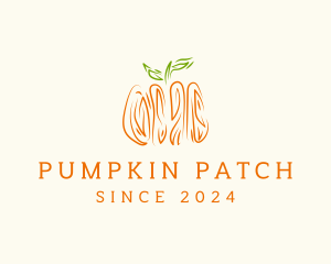 Pumpkin Vegetable Drawing logo design