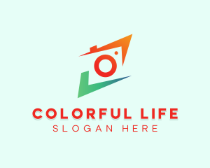 Colorful Photography Camera Lens  logo design