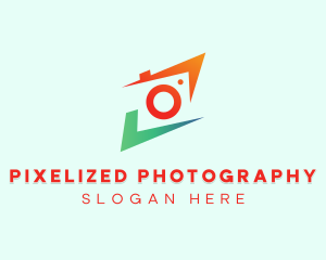 Colorful Photography Camera Lens  logo design