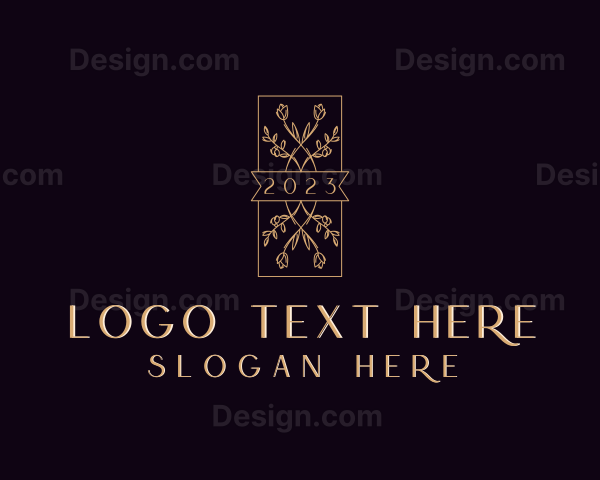 Floral Wreath Event Place Logo