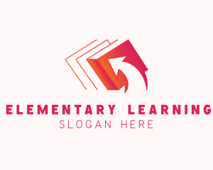 Learning Book Arrow logo design