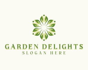 Wellness Garden Leaves logo design