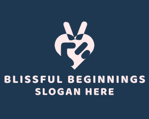 Peace Sign Heart  logo
