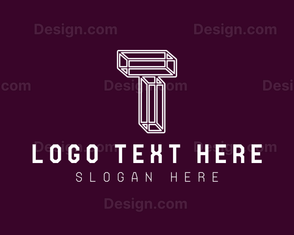 Geometric Business Letter T Logo