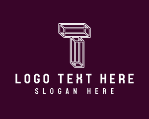 Simple Geometric Letter T  logo