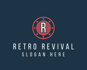 Retro  Circle Stars logo design