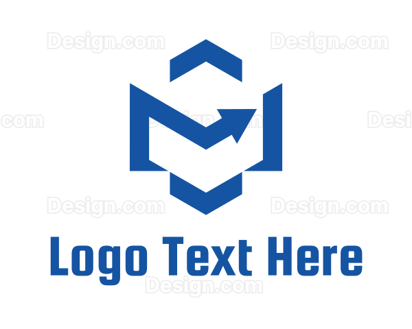 Modern Hexagon Arrow Logo