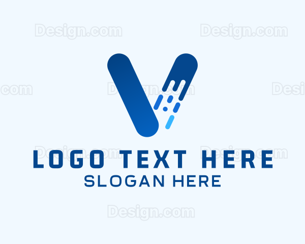 Commercial Blue Letter V Logo