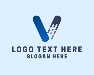 Commercial - Commercial Blue Letter V logo design
