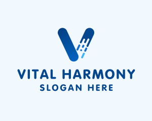 Commercial Blue Letter V logo design