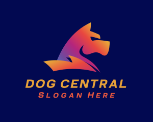 Gradient Abstract Canine logo design