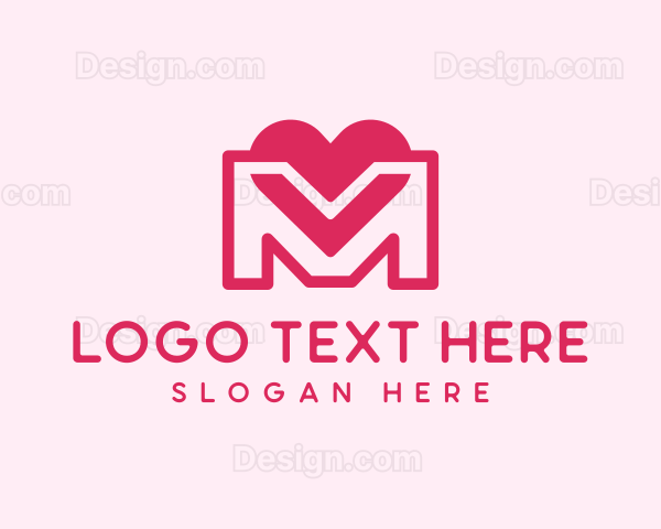 Love Heart Letter M Logo