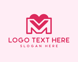 Love Heart Letter M logo
