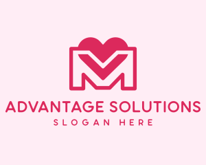 Love Heart Letter M Logo