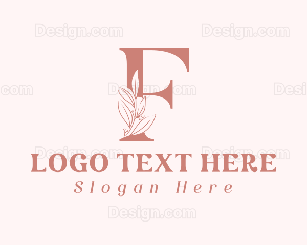 Elegant Leaves Letter F Logo