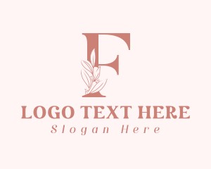 Elegant Leaves Letter F logo