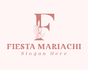 Elegant Leaves Letter F logo design