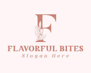 Elegant Leaves Letter F logo design