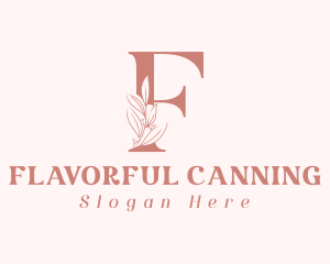 Elegant Leaves Letter F logo design