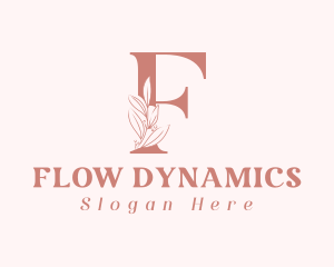 Elegant Leaves Letter F logo design