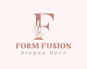 Elegant Leaves Letter F logo design