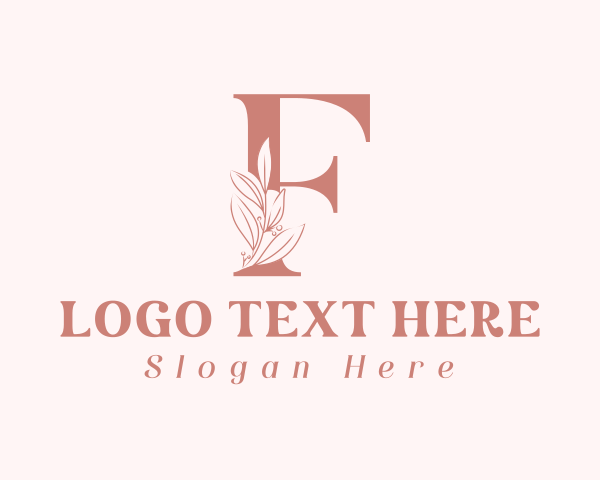 Elegant Leaves Letter F logo