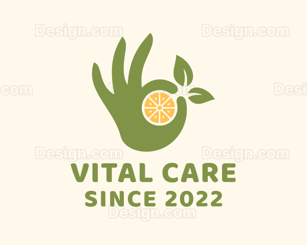 Lemon Fruit Farmer Hand Logo