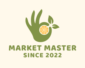 Lemon Fruit Farmer Hand logo design