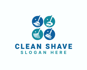 Cleaning Tools Mop Broom logo design