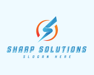 Sharp Power Thunder Voltage logo design