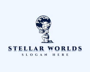 World Globe Man logo design