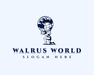 World Globe Man logo design