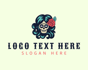 Rose Decor Skull Lady logo