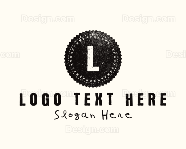 Grunge Circle Patch Stamp Logo