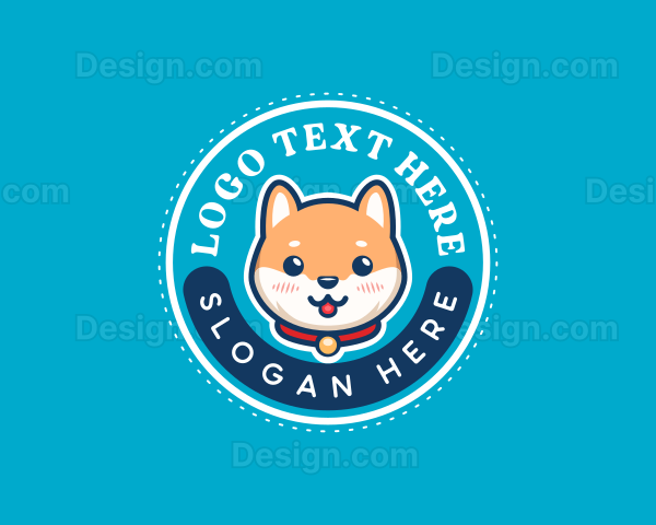 Cute Dog Grooming Logo