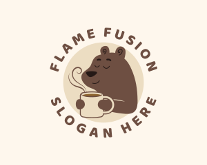 Hot Coffee Bear logo design