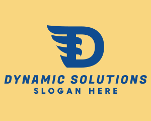 Blue D Wing logo design