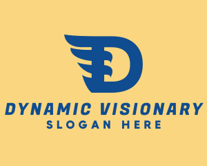 Blue D Wing logo design