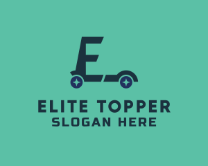 Scooter Ride Letter E logo design